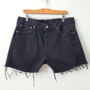 Levi's black cutoff denim shorts